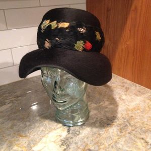 Vintage Wool Hat with Feathers - Henry Pollak, inc